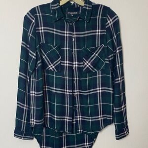 Vigoss green and you White Plaid Shirt